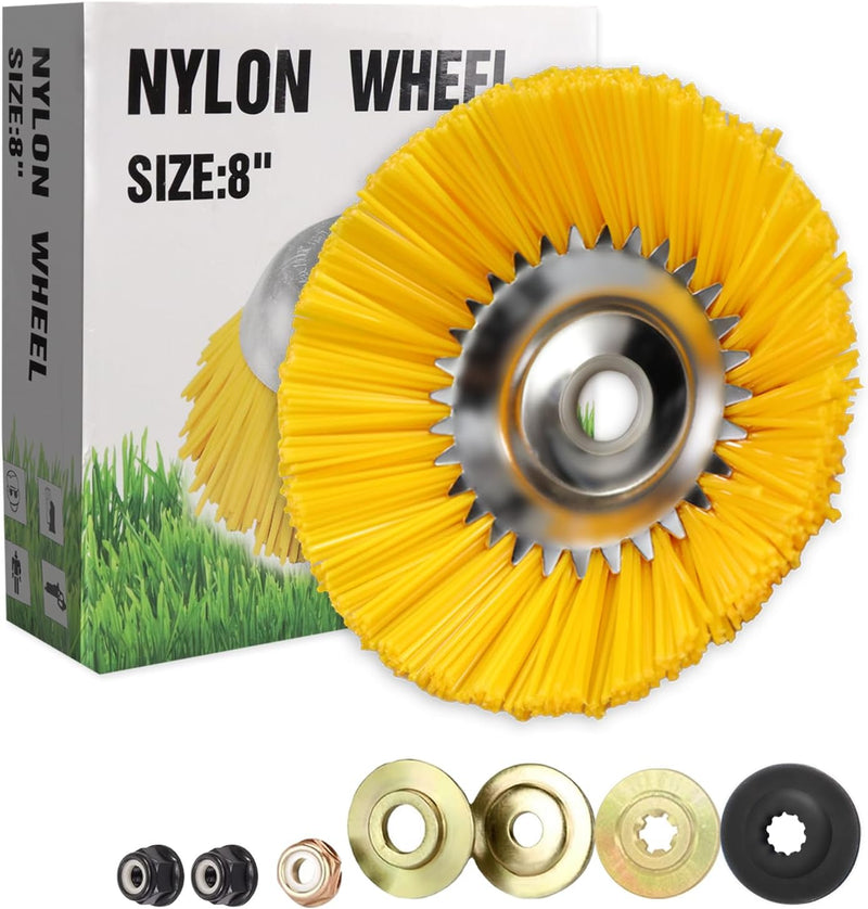 LADAMI Unkrautbürste Wildkrautbürste 200 mm x 25,4 mm, Nylon-Borsten, Nylonbürste,für Rasentrimmer,