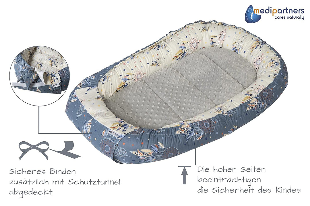 Medi Partners 5 teilig Babynestchen Set Babynest 100x60x15 herausnehmbarer Einsatz Bett Kuschelnest