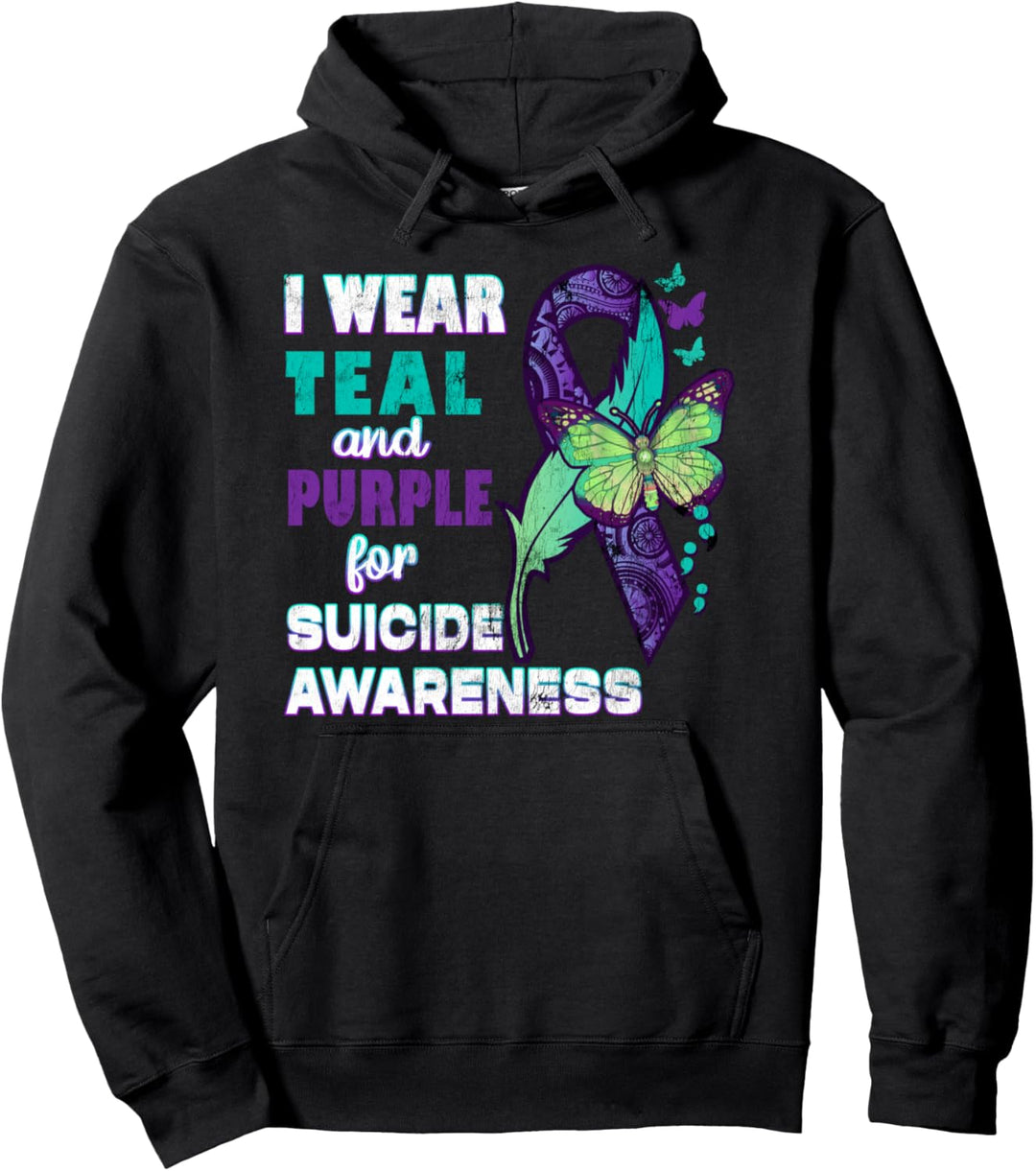 I Wear Teal Purple for Suicide Awareness You Matter Damen Pullover Hoodie