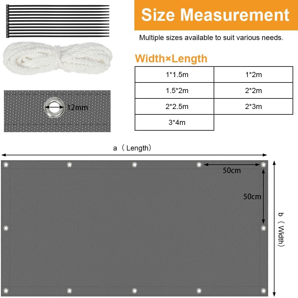 Sonnensegel Wasserdicht, Rechteckig Hitzeschutz Wetterschutz-Markise, UV-Schutz Segel,420D Polyester