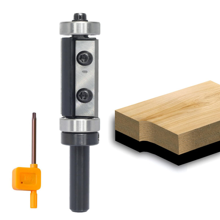 Sinoprotools Wendeplatten Bündigfräser,8mm Schaft Bündiger Fräser Schnittlänge 30mm,mit Austauschbar