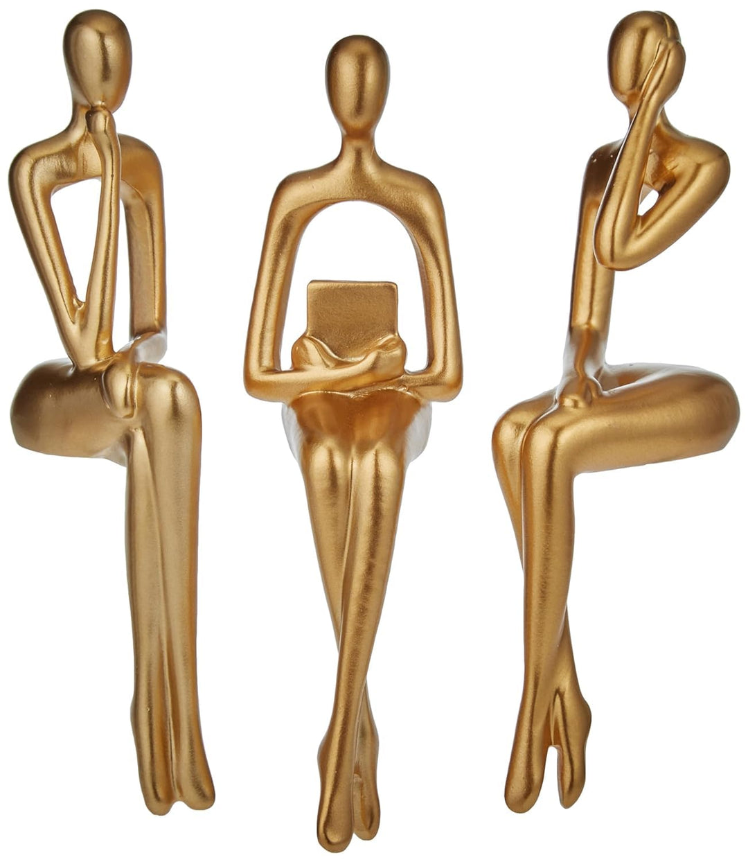 XINXUAN Goldene Statue, Heimdekorationen für Wohnzimmer, Regal-Dekor, modernes Bücherregal, Dekorati