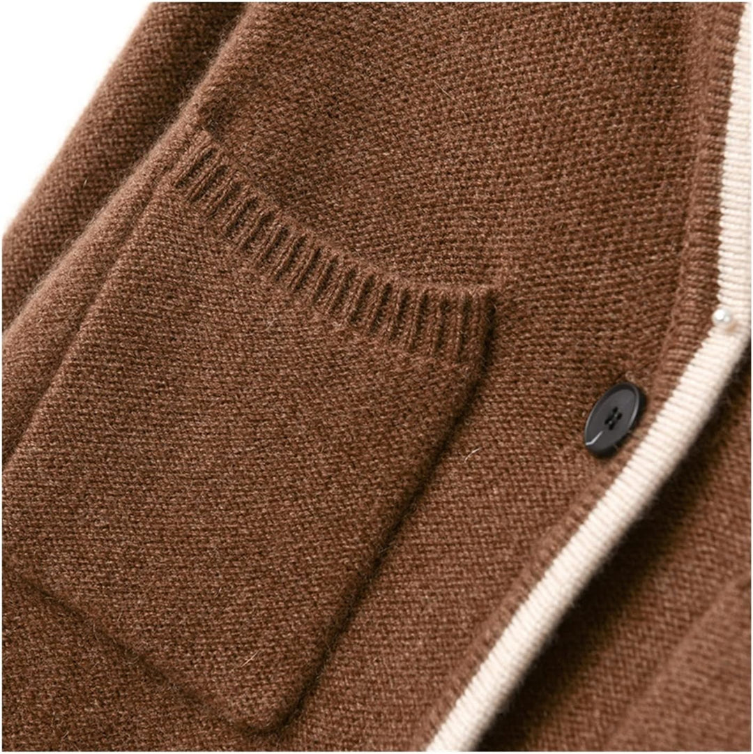 VATIVA Damen 100% Kaschmir Pullover Herbst/Winter Stehkragen Cardigan Casual Knit Tops Jacke L Karam