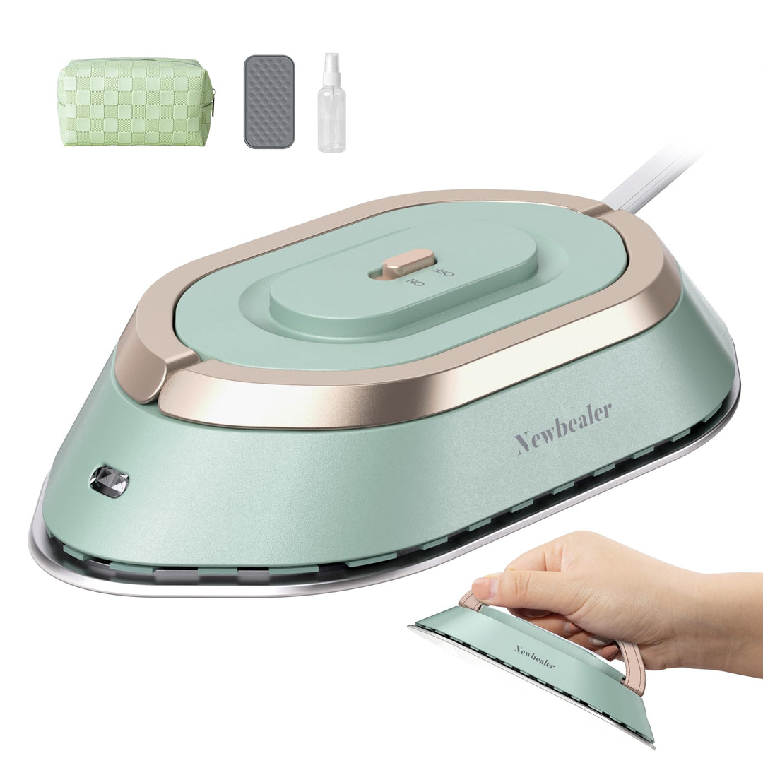 Newbealer Mini Reisebügeleisen mit Universalspannung 100-240V, Kompaktes Bügeleisen für Kleidung (ke