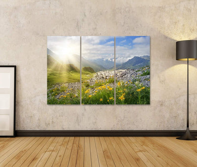 Bild Bilder auf Leinwand Berge Landschaft in Vorarlberg Österreich Wandbild, Poster, Leinwandbild MV