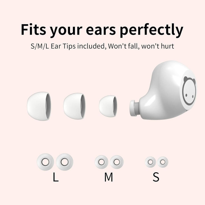Bluetooth Kopfhörer Rosa,Kopfhörer Kabellos mit Mikrofon,Leichtgewicht,Touch-Steuerung,3D-Surround-S