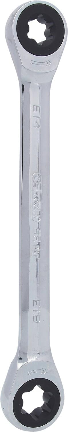 KS Tools 503.4355 GEARplus TX-E-Doppel-Ratschenringschlüssel,E14xE18, E14xE18