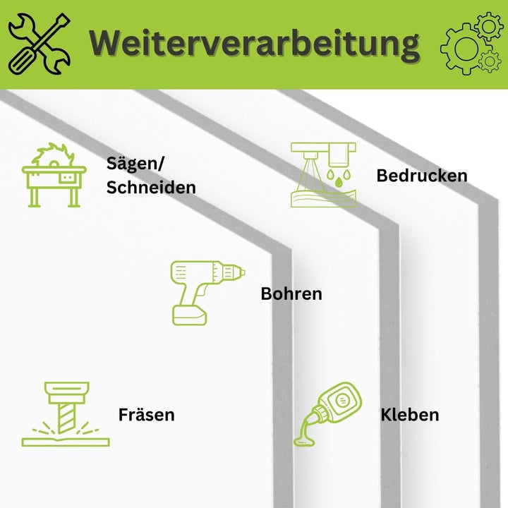 RESHEIM 3-6 mm Aluverbundplatte Weiss Zuschnitt nach Mass Aluminium Verbund Platte Materialstärke un