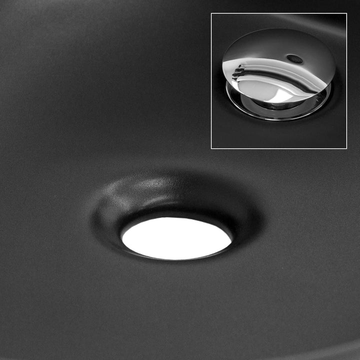 ML-Design Waschbecken aus Keramik in Schwarz matt Ø 280 x 150 mm, Runde Aufsatzwaschbecken, Moderne