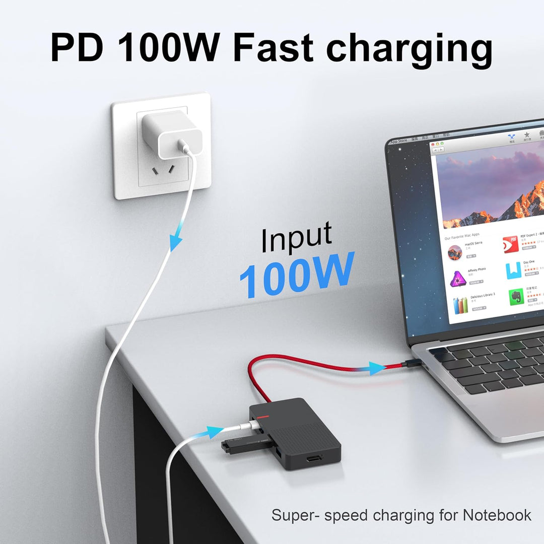USB C Hub Multiport Adapter, 7 in 1 USB C Laptop Docking Station mit 4K HDMI, 3 Ports USB 3.0, TF/SD