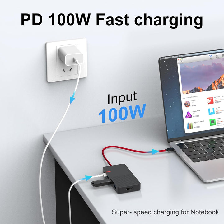USB C Hub Multiport Adapter, 7 in 1 USB C Laptop Docking Station mit 4K HDMI, 3 Ports USB 3.0, TF/SD