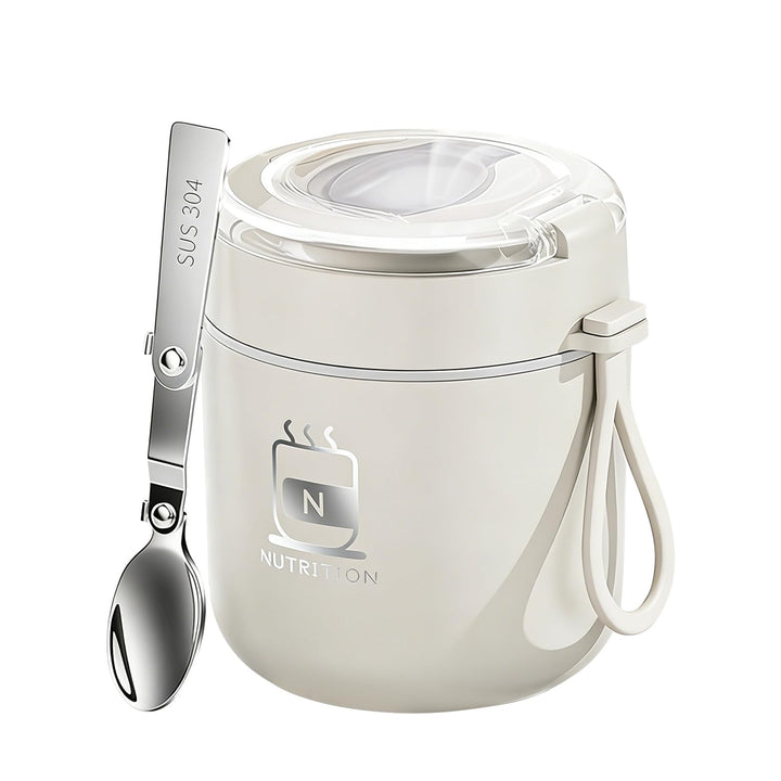 Thermobehälter für Essen 500ml, Overnight Oats Behälter aus Edelstahl, Auslaufsicherer Müslibecher m