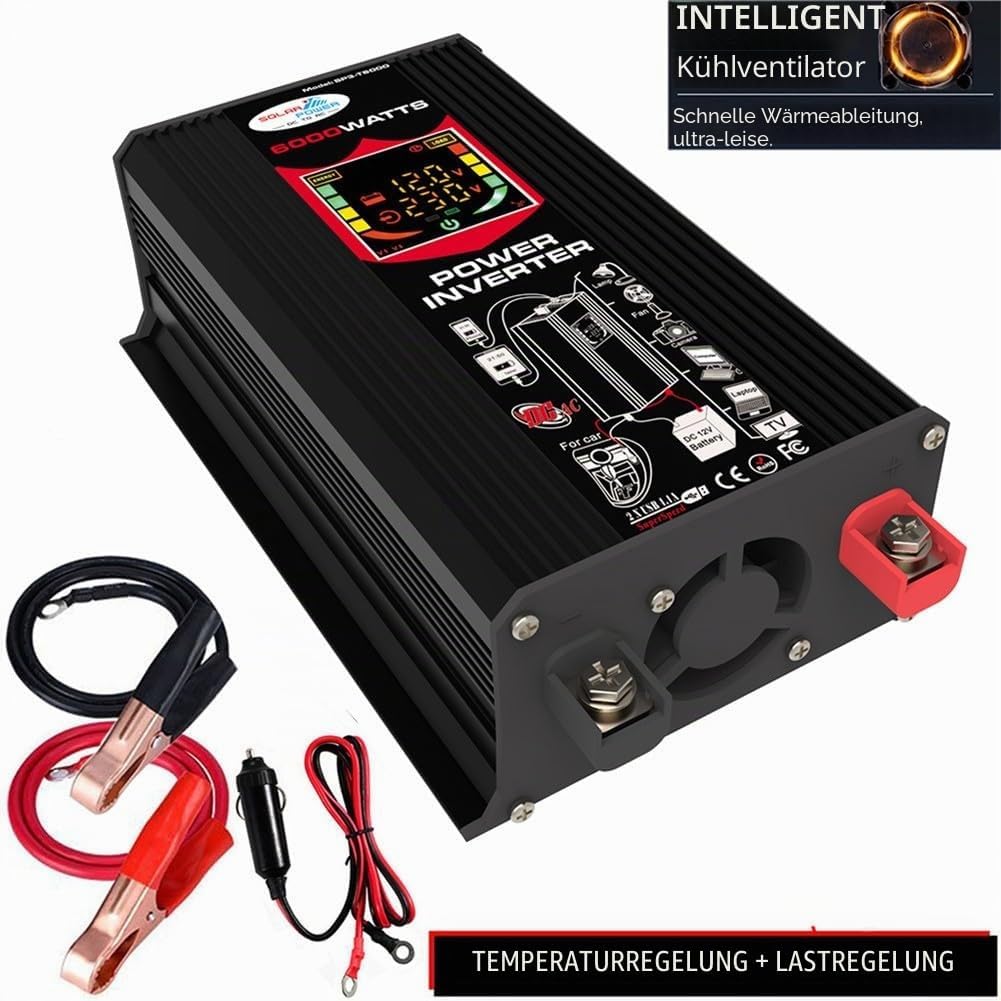 Grid-Tie Inverter 6000 W DC 12 V auf AC 110 V Auto Spannungswandler Ladegerät Adapter Dual USB