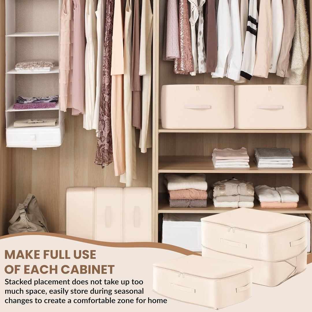 2 Stück Ultra Platzsparender Selbstkomprimierender Organizer, Aufbewahrungstasche für Bettdecken, Gr