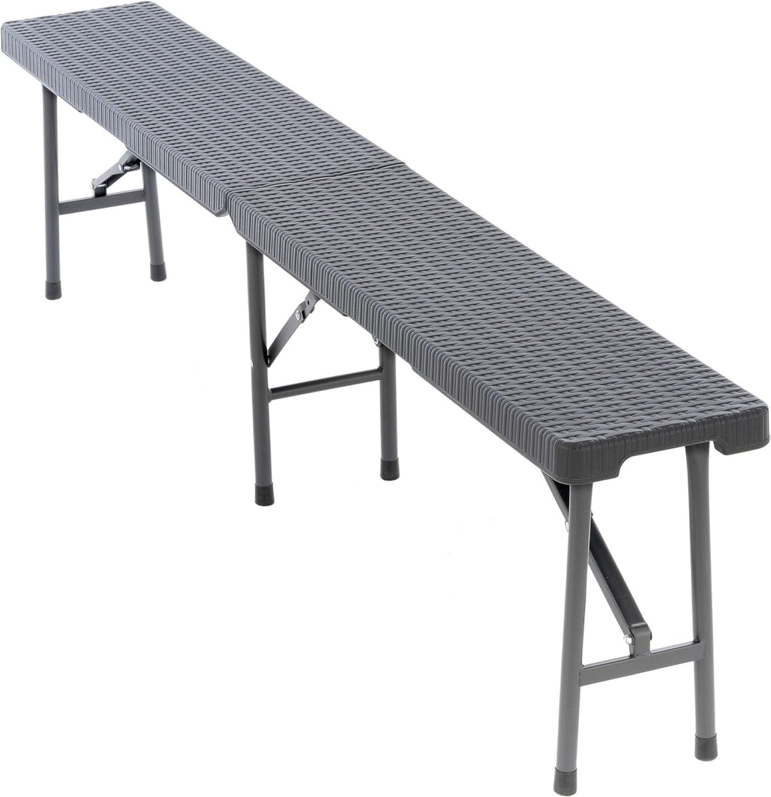 Nexos Trading 2er Set Bierbank Partybank Gartenbank klappbar 180 x 25 x 41 cm anthrazit grau bis 200