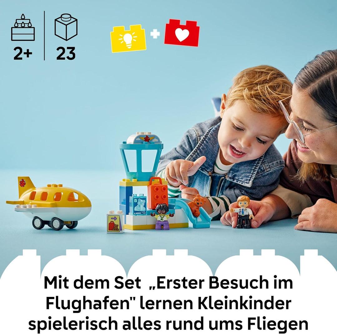 LEGO DUPLO Town Erster Besuch im Flughafen - Lernspielzeug zur Förderung der Motorik für Kleinkinder