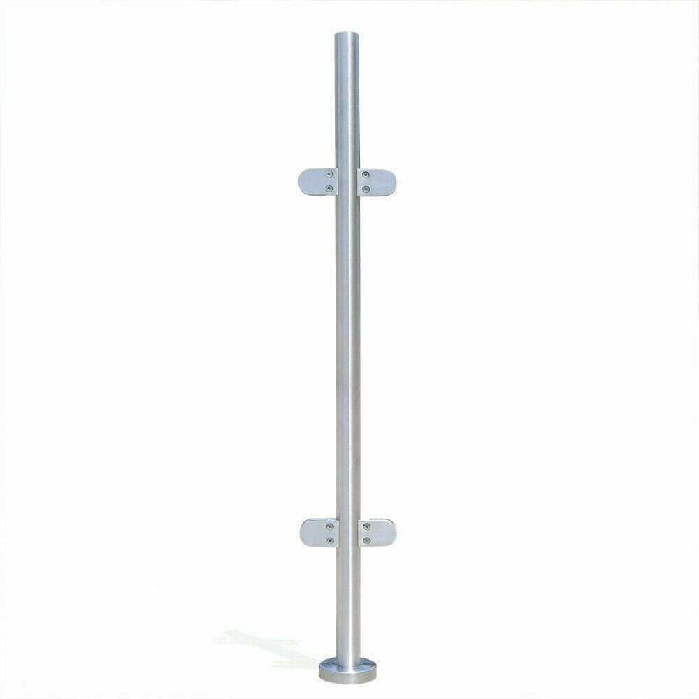 Treppengeländer 110 cm, Geländerpfosten aus Glas, Geländerpfosten, Glashalter Edelstahl, Balkongelän