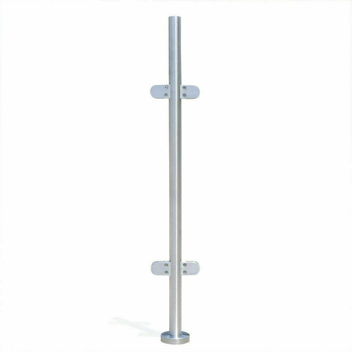 Treppengeländer 110 cm, Geländerpfosten aus Glas, Geländerpfosten, Glashalter Edelstahl, Balkongelän