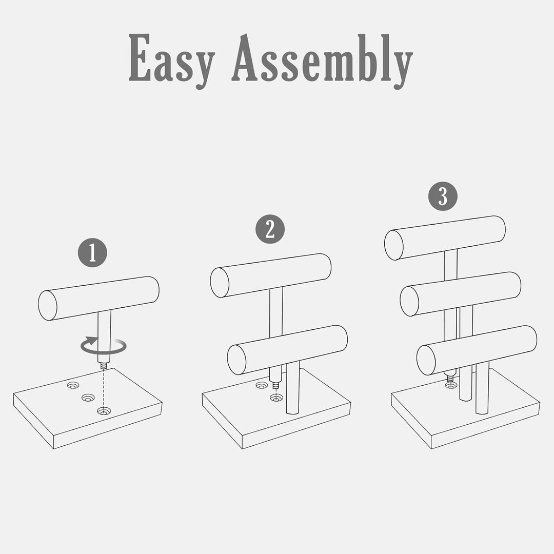 ProCase 3 Etagen T-Form Armbandhalter aus Holz, Abnehmbare Armband Halterung Schmuckhalter Armbänder