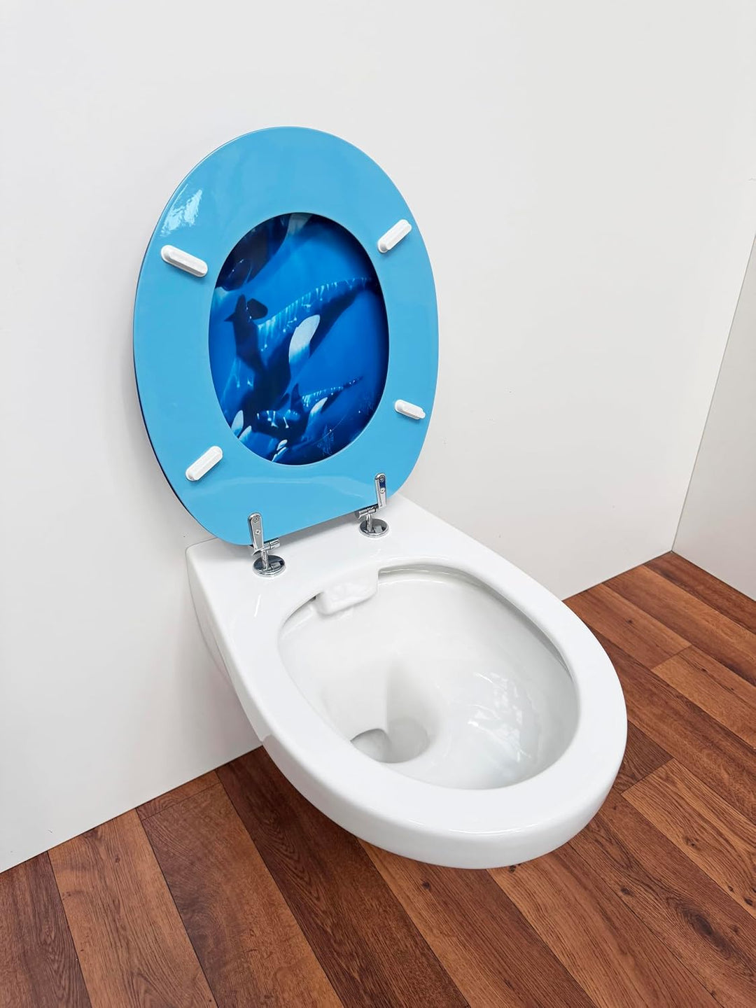ADOB Design WC Sitz Klobrille Toilettendeckel Wale, Holzkern, verstellbare Metallscharniere, univers