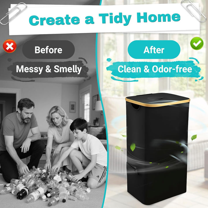 105L Pfandflaschen Sammelbehälter,Gross Pfandflaschen Behälter für 30-50 Flaschen Recycling Behälter