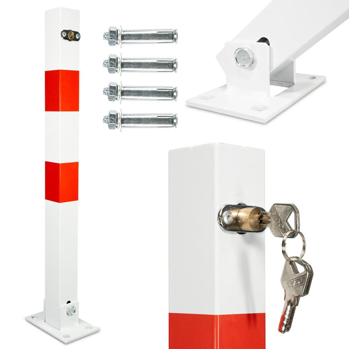 2 Stück HSM Parkpfosten Absperrpfosten Poller klappbar 70 cm Sperrpfosten Parkplatzsperre Wegsperren