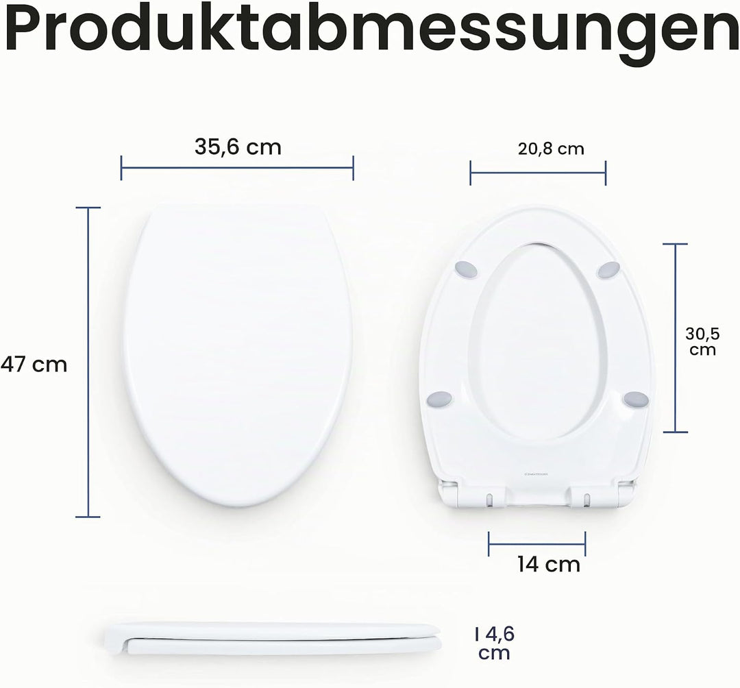 Luxe Bidet LUXE TS1008E Toilettensitz, länglich, bequeme Passform, mit Absenkautomatik, Quick-Releas
