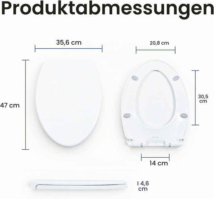 Luxe Bidet LUXE TS1008E Toilettensitz, länglich, bequeme Passform, mit Absenkautomatik, Quick-Releas