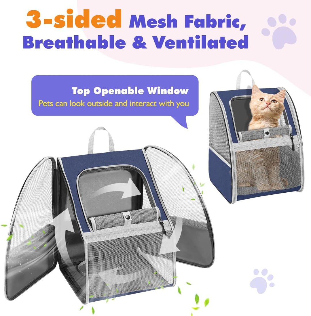 Pawaboo katzenrucksack, hunderucksack für Katzen Hunde Welpen mit Fenster, Haustier Rucksack cat Bac