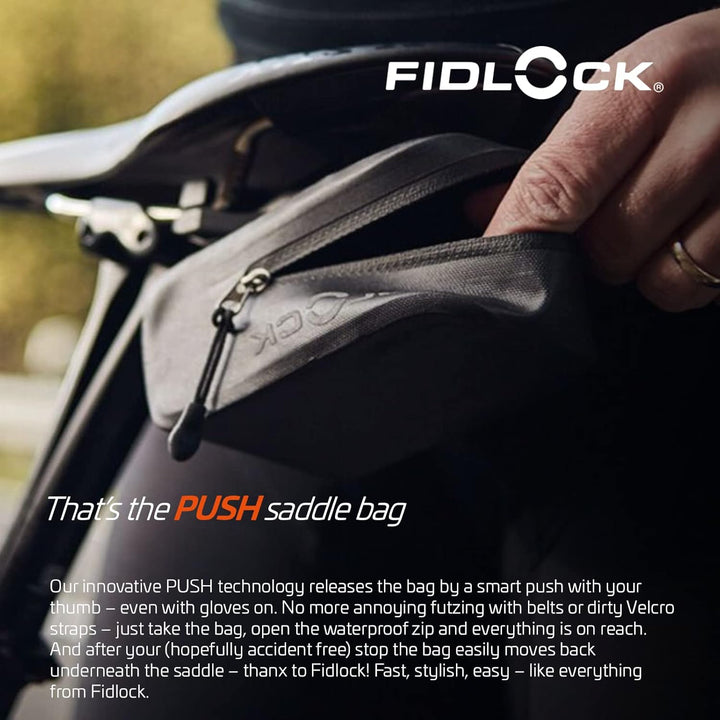 Fidlock 9175 Unisex – Erwachsene Bag 600 + Saddle Base Satteltasche mit Halterung, schwarz, 600ml