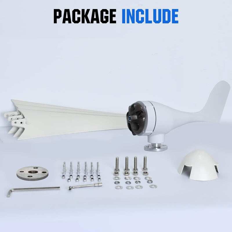 ECO-WORTHY Windturbine Generator 400W DC12V-24V mit 3 Blättern 5,6 Meilen pro Stunde niedrige Startw
