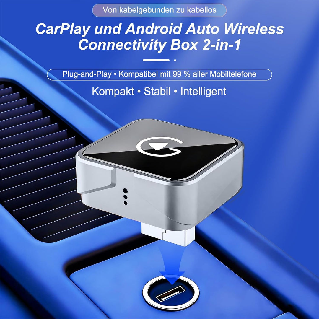 carplay Wireless Adapter, Android Auto Wireless Adapter für iPhone ios 10+ und Android 11+ System, S