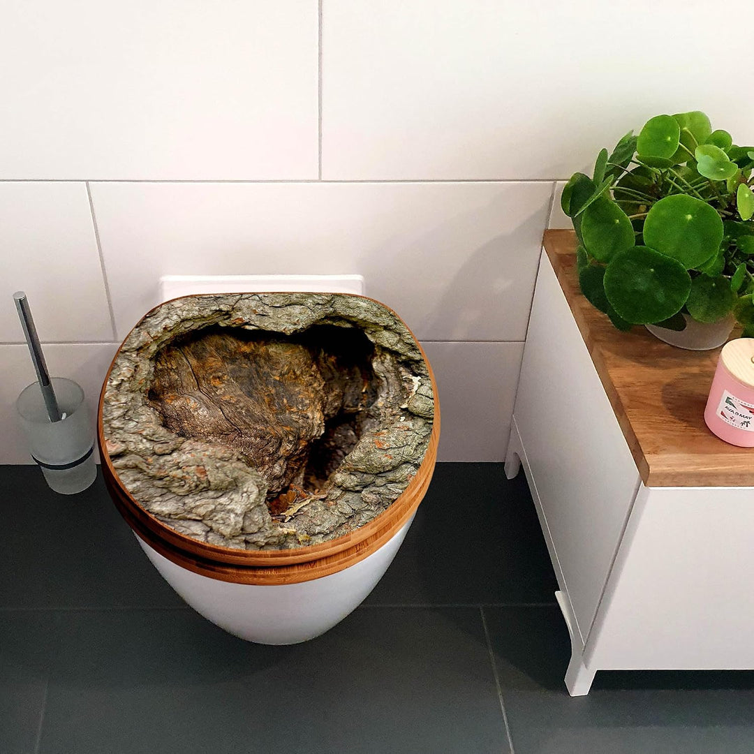 banjado Design WC Sitz Bambus Absenkautomatik 45,8x37,5cm - Toilettendeckel mit Absenkautomatik Holz