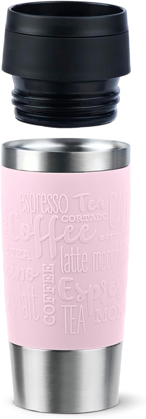Emsa N20206 Travel Mug Classic Isolierbecher 0,36 Liter | neuer Komfort-Schraubverschluss | Edelstah