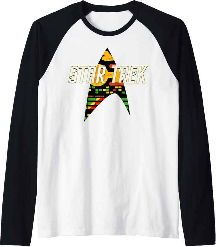 Star Trek The Original Series Allocations Text Logo Raglan