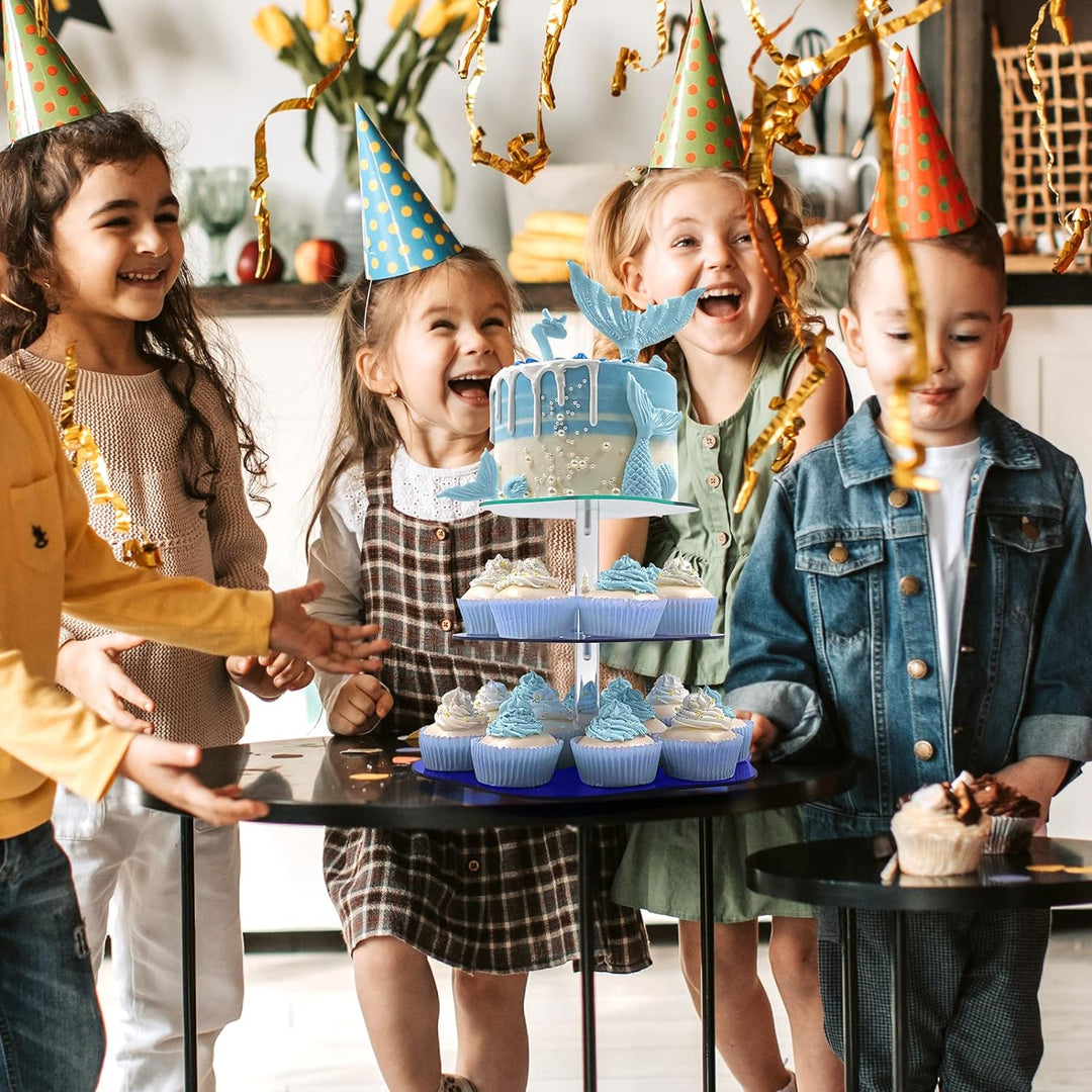 SNAILGARDEN 360º drehbar Cupcake Ständer,3-stöckig rotierender Kuchenständer,Nachmittagstee Party Se