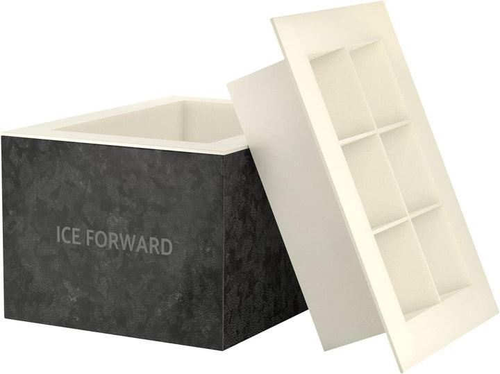 Clear Ice Box Big Cubes | Eisbox mit Eiswürfelform für 6 grosse, klare Eiswürfel | je 5 x 5 x 5 cm |