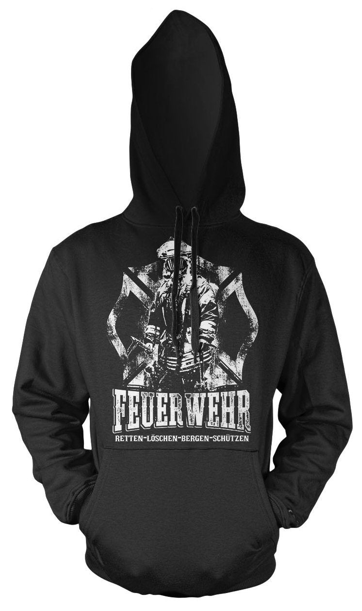 Uglyshirt89 Feuerwehr Männer und Herren Kapuzenpullover | Papa Held Hero FFW ||| M2 (XXL)