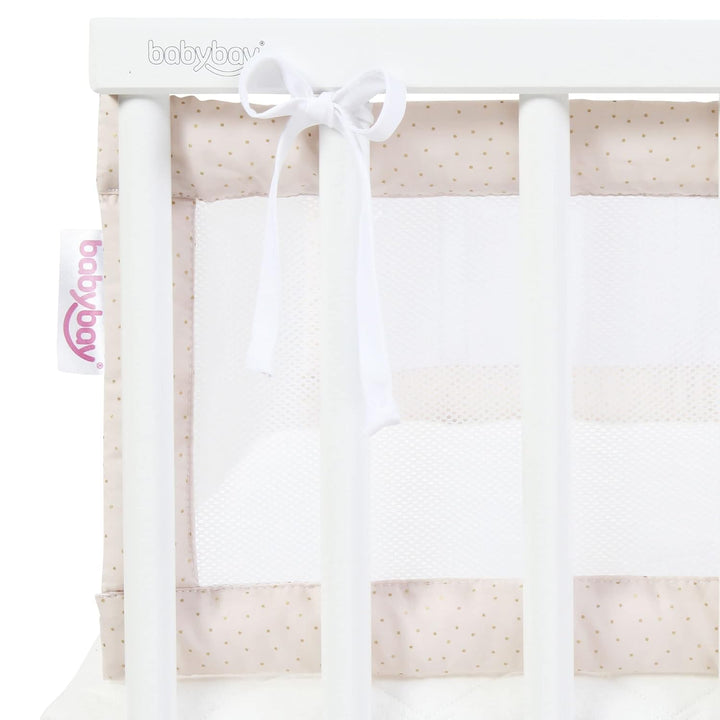 babybay Nestchen Mesh Royal passend für Modell Original, beige Glitzerpunkte gold