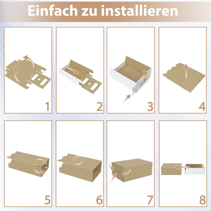 AufuN 20er Stapelbar Schuhboxen aus Kraftpapier mit Deckel & Transparent Sichtfenster, Praktische Sc
