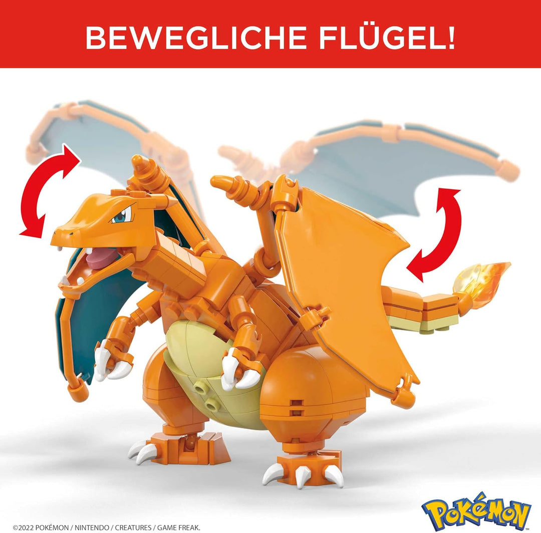 MEGA Pokémon Building Toys Action Figure, Poseable 4 Inch Charizard Collectible for Display with Bon