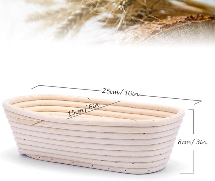 2 Pack 25cm Gärkörbchen Banneton Brotform Korb,Handgewebter Natürlicher Rattan Gärkorb mit Leinen Li