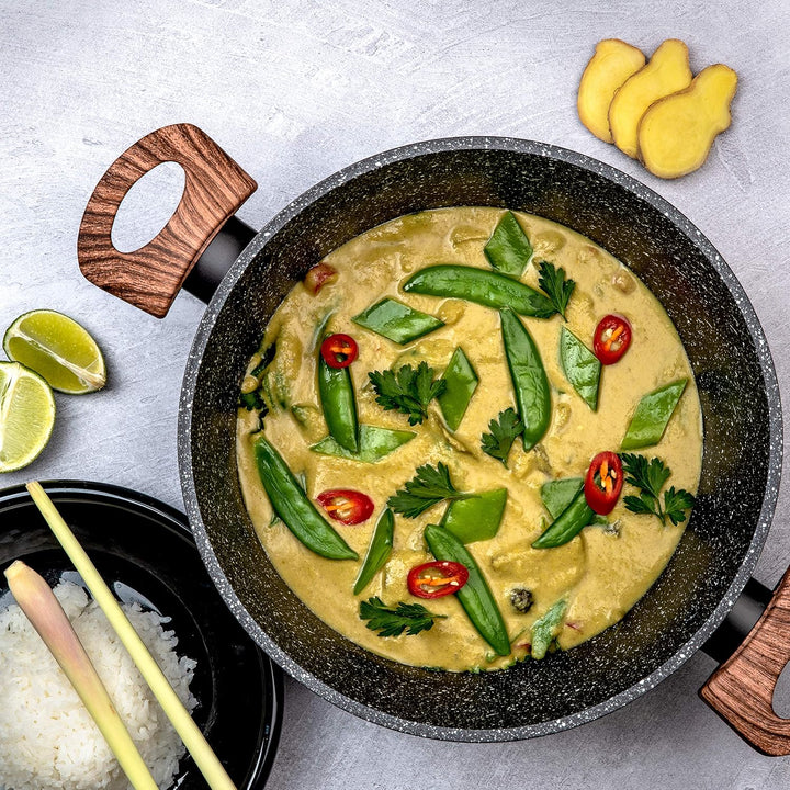 Westinghouse Kochtopf 24cm mit Glasdeckel, 3-lagige Marmor-Antihaftbeschichtung, aus geschmiedetem A