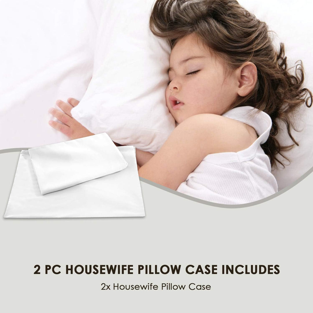 Pizuna Luxuriöser Soft-Satin 2er Pack Kissenbezug 80 x 80 cm Weiss, 600 Fadenzahl Baumwolle Kissenbe
