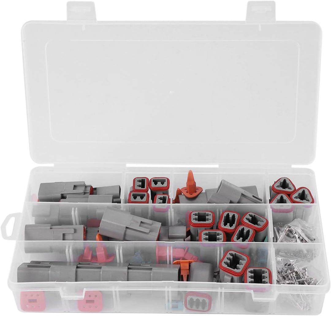 Geieold 140Pcs Deutsch DT Series Wasserdichter Kabelverbindungssatz DT06-2/3/4 / 6S DT04-2 / 3/4 /