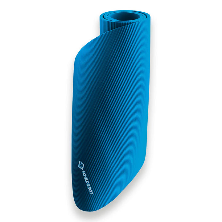 Schildkröt Fitnessmatte, 10 mm, rutschfeste Gymnastikmatte, mit Tragegurt, 185 x 61 x 1,0cm Blau, 96