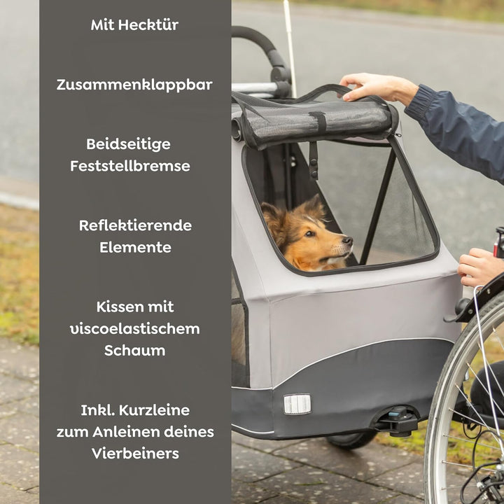 TRIXIE 12794 Fahrrad-Anhänger, Schnell-Falt-Funktion, S