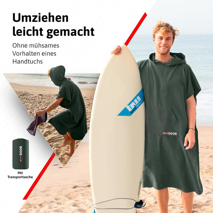 AUTDOOR® Mikrofaser Badeponcho Damen & Herren - nachhaltig aus 100% recycelten PET-Flaschen - Handtu