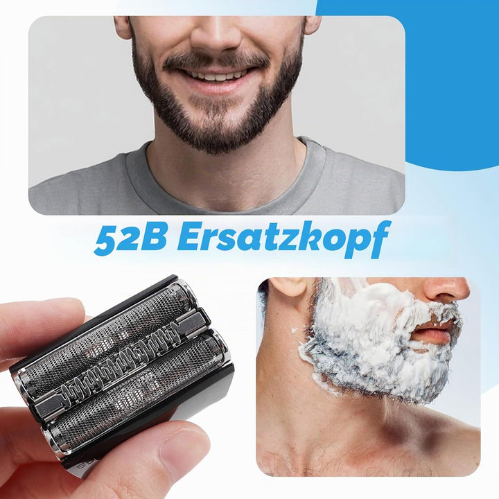 2 Stück 52B Serie 5 Ersatzkopfklingen Folienkassettenkopf kompatibel mit Series 5, 52B Rasierkopf Te
