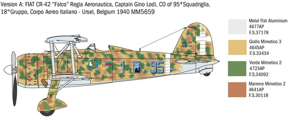 Italeri 2801S 1:48 FiatCR.42 Battle of Britain 80thA., Modellbau, Bausatz, Standmodellbau, Basteln,